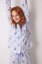 Pijama camisero largo 100% algodón rayas Snoopy de Mujer por 13.99€