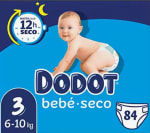 2 Dodot Bebé Seco Pañales Bebé, Tallas 3, 4, 5 y 6 +Dodot Toallitas Para Bebé, 256 Toallitas por 23,35€