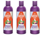 3 Botes de Aussie SOS Strength & Length Champú 300ml Hidrata Y Fortalece El Pelo Largo, Débil Y Quebradizo. Nutre El Cabello Frágil Y Ayuda A Prevenir Las Puntas Abiertas Y Los Daños Del Peinado. Fórmula Vegana por 14.26€