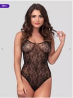 Body fendu en dentelle florale et dos nageur - Noir pour 10,17€ chez Lovehoney