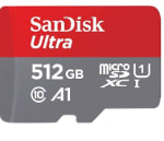 Carte memoire micro SDXC avec adaptateur SD SanDisk Ultra de 512 Go à 30,82