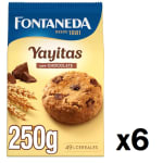 6 Paquetes de Fontaneda Yayitas Galletas con Pepitas de Chocolate y Cacao 250g por 8.85€