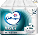 42 rollos Colhogar Just 1 Papel Higiénico Extra Absorbente de 5 Capas por 19,17€