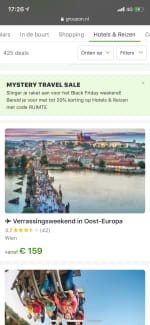 GROUPON hotels en reizen kortingscode