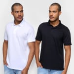 Kit de Camisa Polo, modelo Burn Básica com 2 peças - R$ 59,99