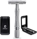 Kanzy Veiligheidsscheermes Gesloten Kam Metalen Scheermes Voor Mannen & Vrouwen Double Edge Safety Razor Kit Geschikt Voor Alle Double Edge Mesjes