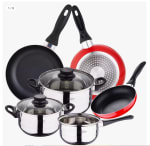 San Ignacio Bateria 5pcs acero inoxidable + Set 3 sartenes Ø16/20/24 cm por 42,71€ (cuenta nueva poor 30,71€)