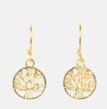 Pendientes Lucky Charms Árbol de la Vida dorados por 2,95€.