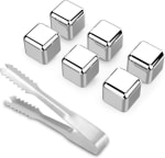 Robuuste Kwaliteit Whisky Steentjes RVS - 6 Whisky Stenen + Gratis Klem voor €14,99