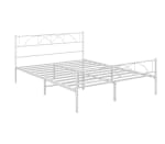 Cama Doble 135x190 cm con Cabecera Listones de Acero Blanco por solo 72,44€