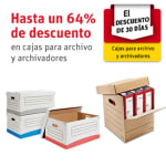 Hasta 64% de descuento en cajas de archivos en Ratioform