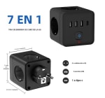 Cubo Regleta Enchufe 7 en 1 Protector Contra Sobretensiones 3 Tomas Enchufe 3 USB 1 Tipo C por solo 7,89€