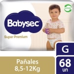 Pañales Babysec Super Premium en talla G de 68 unidades por $17.990