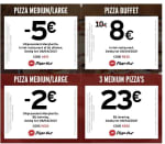 5 euro korting op een medium/large pizza(uitgezonderd margaritha)