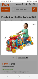 Vtech baby 5in1 letter locomotief interactief speelfiguur