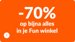 70% korting op bijna alles bij Fun + 50% op multimedia