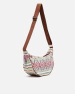 Bolso bandolera pequeño estilo riñonera con estampado jacquard por 6€