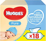18 paquetes de 56 unidades, Huggies Pure Toallitas para Bebé. Por 16,79€