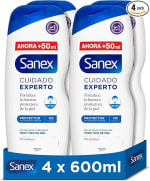 8 Botellas Sanex Cuidado Experto Protector Gel de Ducha 600ml por 14,30€