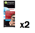 2 Unidades de GARNIER Skin Active PureActive - Mascarilla Negra Peel Off con Carbón y Ácido Salicílico Anti Puntos Negros, Espinillas y Poros de la Nariz, 50 ml por 7.21€