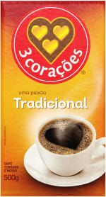 Café da 3 Corações de 500g - R$ 17,99