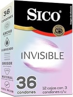 Pack 36 Condones Sico Invisible por $444 | Amazon (efectivo)