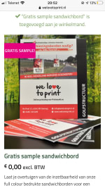 Gratis sample sandwichbord