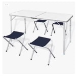 Mesa Plegable de Camping Ultraligera de Aluminio y 4 sillas por 32.66€ (Cuenta Nueva 20.66€)