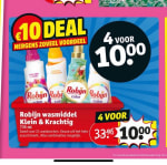 4 Robijn wasverzachter voor €10