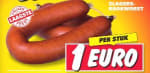 Bij de Nettorama: verse slagersrookworst slecht 1 euro per stuk