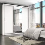 Guarda Roupa Casal 4 Espelhos 3 Portas de Correr 4 Gavetas Max - R$ 779,89
