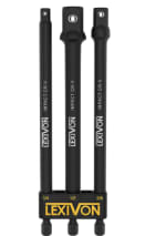 LEXIVON Juego de adaptadores de vaso de impacto, broca de extensión de 6" con soporte | 3 piezas de 1/4", 3/8" y 1/2", adapte su taladro eléctrico a la llave de impacto de alto torque (LX-102) por 11.04€