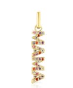 Colgante TOUS Crossword con baño de oro 18 kt sobre plata y gemas Mama por solo 49€