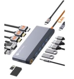 NOVOO Docking Station USB C Pantalla cuádruple Adaptador multiporta para portátil 14 en 1 Monitor Doble Doble HDMI por solo 31,19€