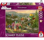 Puzzle de 1000 piezas marca Schmidt Spiele Thomas Kinkade, Kiddinx, Bibi Blocksberg, reunión de jóvenes Brujas por 8,50€