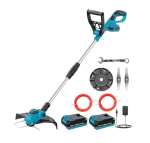 Desbrozadora Bateria 21V Cortabordes Bateria Brushless con 2 Baterías 2.0Ah 2 Cuchillas por 63,70€
