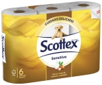 Papel higiénico Scottex Sensitive con leche de almendras pack de 6 rollos por 1,99€