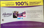 Always Discreet 100% Terugbetaald bij Carrefour en Delhaize