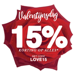 Valentijns actie: Kortingscode voor 15% korting op ALLES bij DRKS