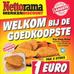 Kipsaté-, zigeuner-, kipkrokant- of kipschnitzels pak á 2 stuks voor €1