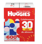 3x2 en Toallitas Húmedas Huggies Cuidado Hidratante 6 Paquetes con 100 pzas c/u