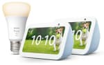 Lot de 2 Echo Show 5 (3e génération) Bleu-gris + Ampoule connectée Philips Hue White (E27) à 122,98€