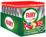 Paquet de 114 Capsules Fairy Platinum Plus Tout-en-1 Pastilles Lave-Vaisselle à 20,79€