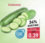 Komkommer €0,39 per stuk bij Aldi (35% korting)