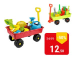 Bolderkar met zandspeelgoed of tuingereedschap voor €12,50 bij Lobbes