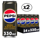 2 Pack 24 x 330ml de Refresco de cola zero sin cafeína Pepsi por 18.74€