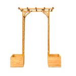 Earn Homebase's wooden garden arched trellis with planters for £47.50