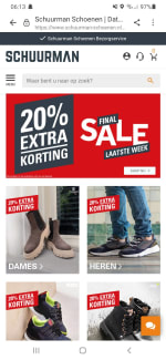20% extra korting op de huidige korting bij Schuurmanschoenen