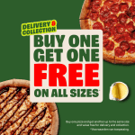 Pizza's 1+1 gratis 1 week lang!