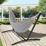 Hamac avec support métal et toile gris à 54,99€